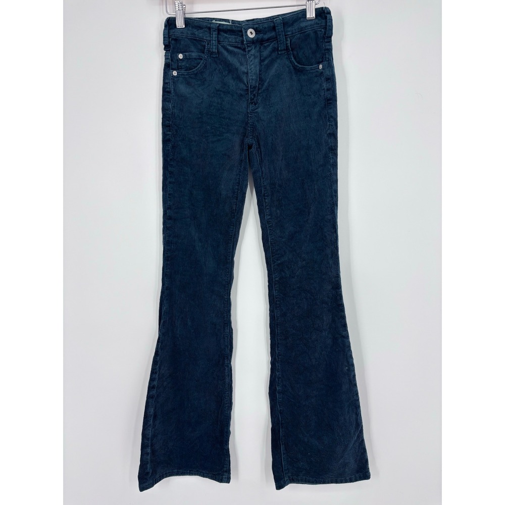 Pilcro Anthropologie High-Rise Bootcut Corduroy Pants Women 25 Teal Blue Flare